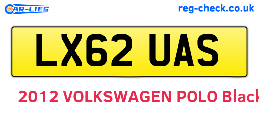 LX62UAS are the vehicle registration plates.