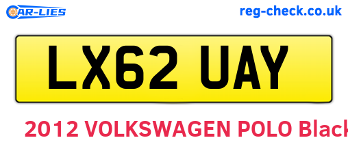 LX62UAY are the vehicle registration plates.