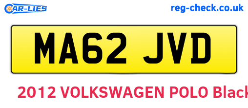 MA62JVD are the vehicle registration plates.