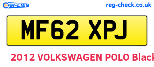 MF62XPJ are the vehicle registration plates.