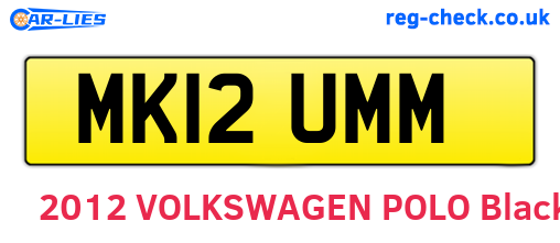 MK12UMM are the vehicle registration plates.