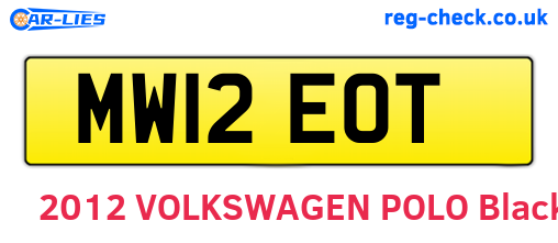 MW12EOT are the vehicle registration plates.