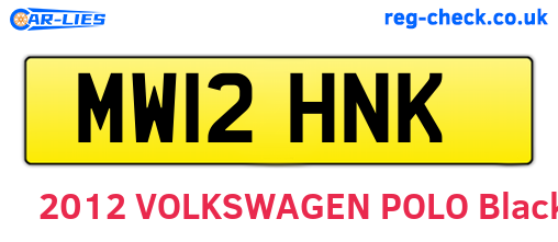 MW12HNK are the vehicle registration plates.