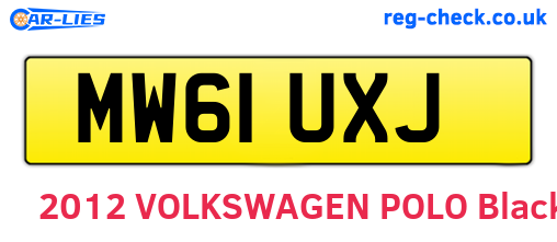 MW61UXJ are the vehicle registration plates.