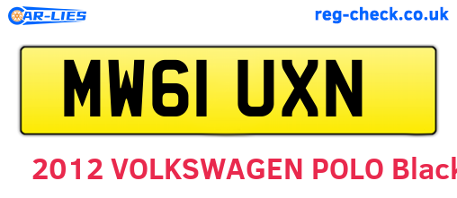 MW61UXN are the vehicle registration plates.