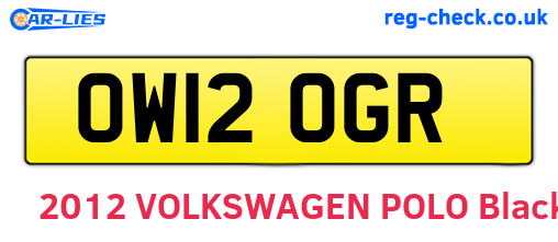 OW12OGR are the vehicle registration plates.