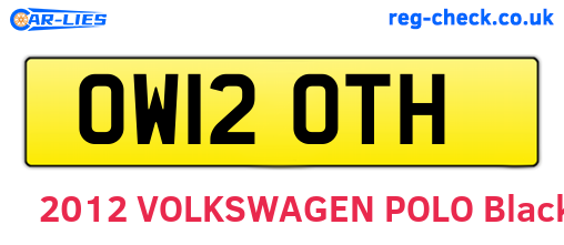 OW12OTH are the vehicle registration plates.
