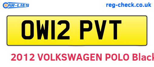 OW12PVT are the vehicle registration plates.