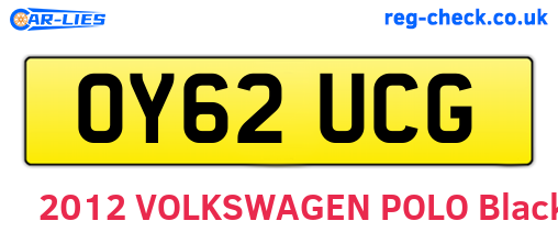 OY62UCG are the vehicle registration plates.