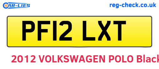 PF12LXT are the vehicle registration plates.
