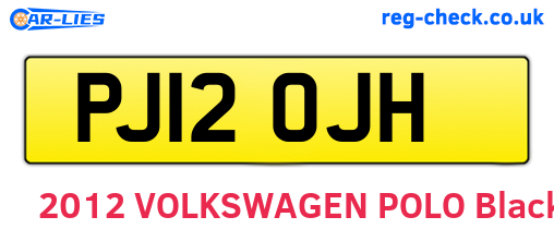 PJ12OJH are the vehicle registration plates.