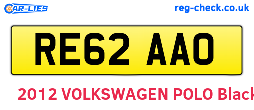 RE62AAO are the vehicle registration plates.