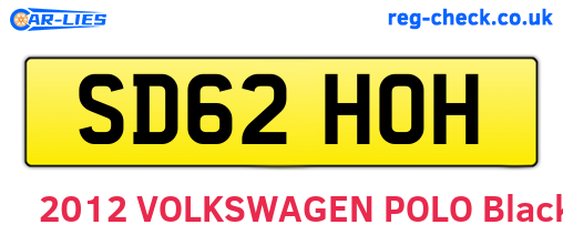 SD62HOH are the vehicle registration plates.