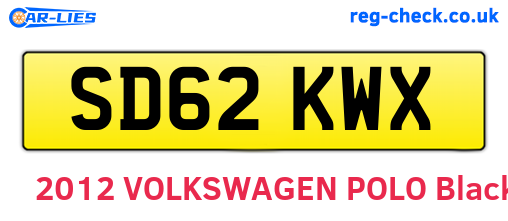 SD62KWX are the vehicle registration plates.