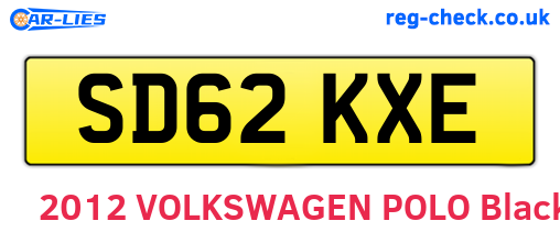 SD62KXE are the vehicle registration plates.