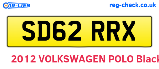 SD62RRX are the vehicle registration plates.