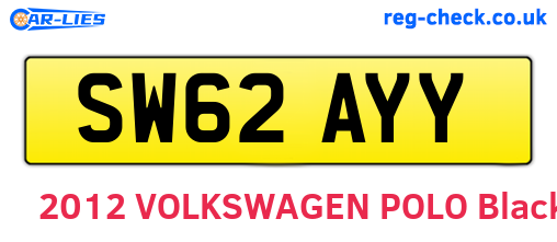 SW62AYY are the vehicle registration plates.