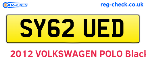 SY62UED are the vehicle registration plates.
