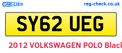 SY62UEG are the vehicle registration plates.