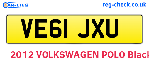 VE61JXU are the vehicle registration plates.