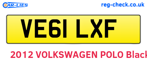 VE61LXF are the vehicle registration plates.