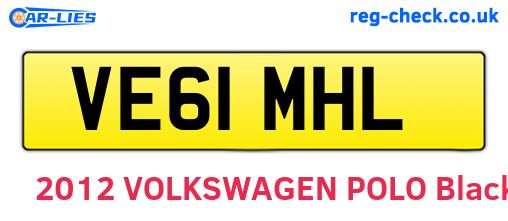VE61MHL are the vehicle registration plates.
