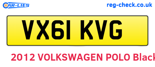 VX61KVG are the vehicle registration plates.