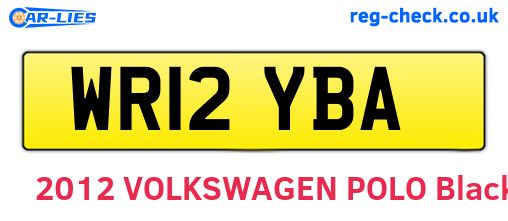 WR12YBA are the vehicle registration plates.