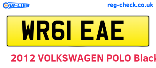WR61EAE are the vehicle registration plates.