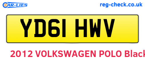 YD61HWV are the vehicle registration plates.
