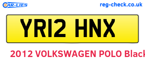 YR12HNX are the vehicle registration plates.