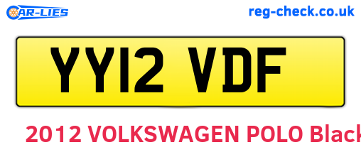 YY12VDF are the vehicle registration plates.