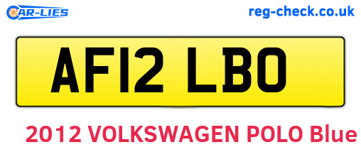 AF12LBO are the vehicle registration plates.