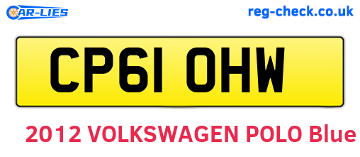 CP61OHW are the vehicle registration plates.