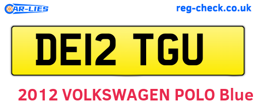 DE12TGU are the vehicle registration plates.
