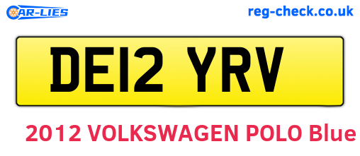 DE12YRV are the vehicle registration plates.