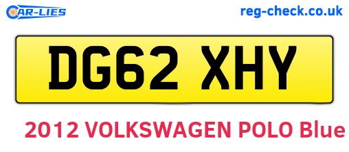 DG62XHY are the vehicle registration plates.