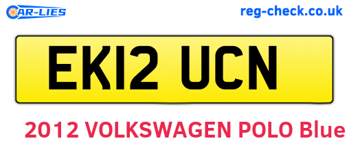 EK12UCN are the vehicle registration plates.