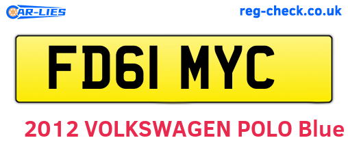 FD61MYC are the vehicle registration plates.