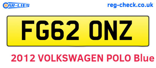 FG62ONZ are the vehicle registration plates.