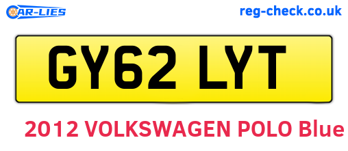 GY62LYT are the vehicle registration plates.