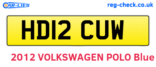 HD12CUW are the vehicle registration plates.