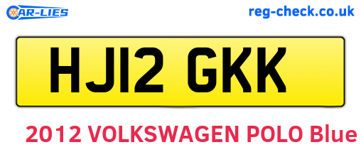HJ12GKK are the vehicle registration plates.