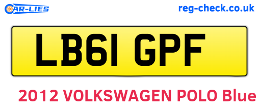 LB61GPF are the vehicle registration plates.