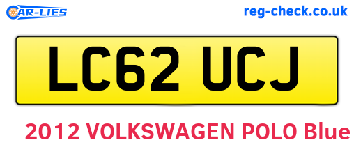 LC62UCJ are the vehicle registration plates.