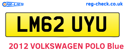 LM62UYU are the vehicle registration plates.