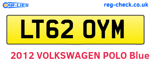 LT62OYM are the vehicle registration plates.