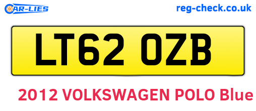 LT62OZB are the vehicle registration plates.