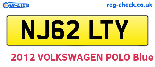 NJ62LTY are the vehicle registration plates.