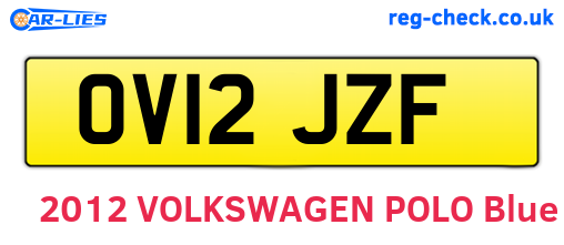 OV12JZF are the vehicle registration plates.